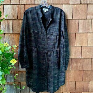 NWOT Cloth & Stone Nina Dark Brown Camo Print Shirtdress in Women's Large